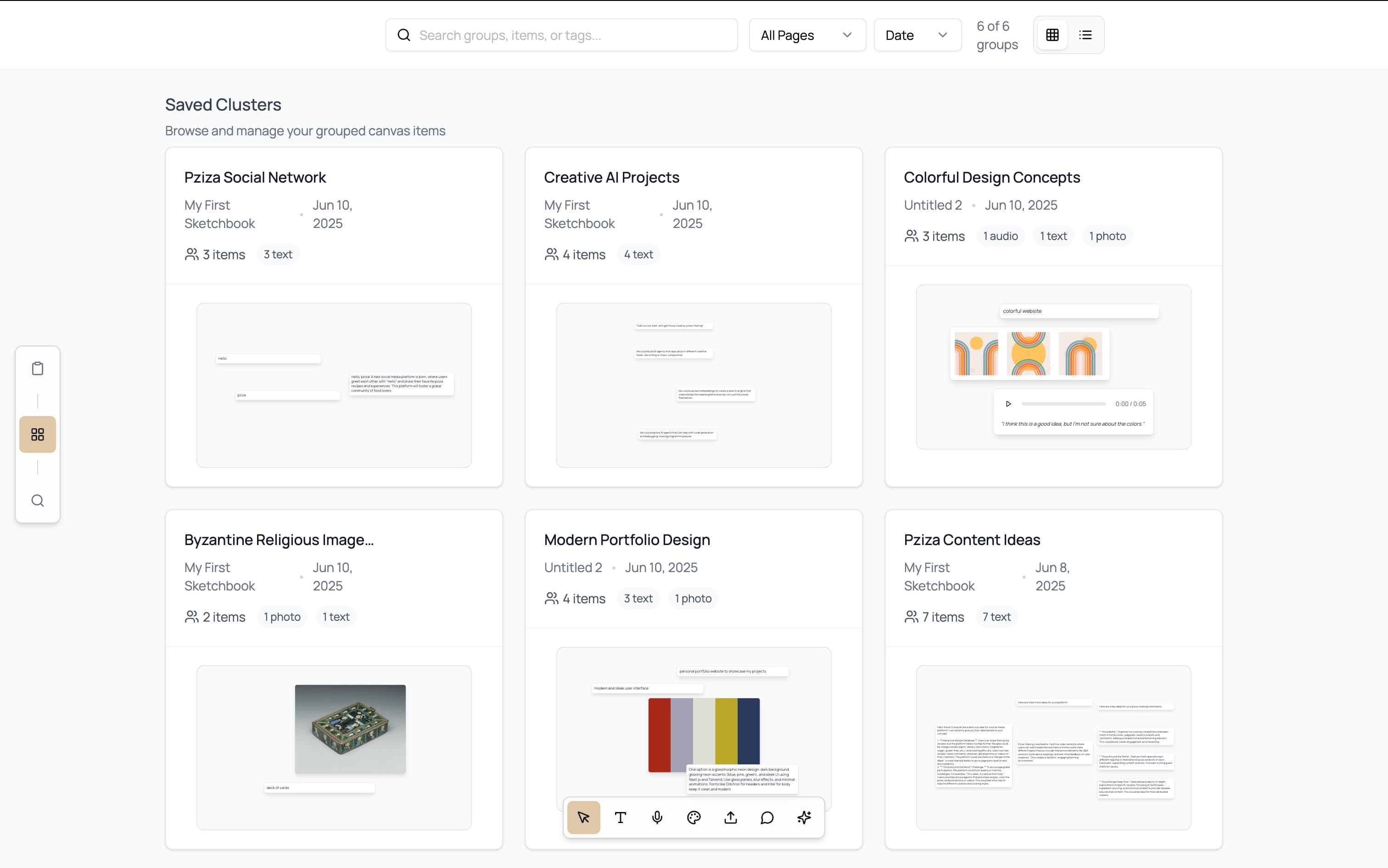 Access all your saved clusters